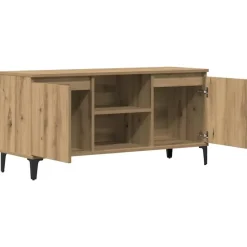 Tv Meubels-vidaXL - TV-meubel met 2 deuren en 2 vakken - Artisanaal eiken - 102x35x50 cm