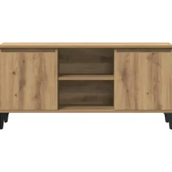 Tv Meubels-vidaXL - TV-meubel met 2 deuren en 2 vakken - Artisanaal eiken - 102x35x50 cm