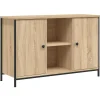 Tv Meubels-vidaXL - TV-meubel met 2 deuren 2 vakken - Sonoma eiken - Hout - 100x35x65 cm