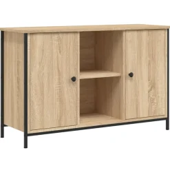 Tv Meubels-vidaXL - TV-meubel met 2 deuren 2 vakken - Sonoma eiken - Hout - 100x35x65 cm