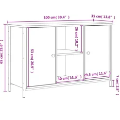 Tv Meubels-vidaXL - TV-meubel met 2 deuren 2 vakken - Sonoma eiken - Hout - 100x35x65 cm