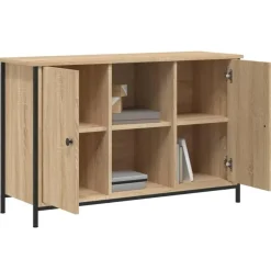 Tv Meubels-vidaXL - TV-meubel met 2 deuren 2 vakken - Sonoma eiken - Hout - 100x35x65 cm