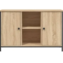 Tv Meubels-vidaXL - TV-meubel met 2 deuren 2 vakken - Sonoma eiken - Hout - 100x35x65 cm