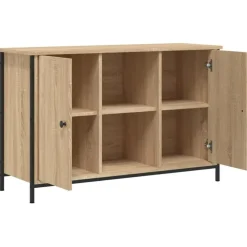 Tv Meubels-vidaXL - TV-meubel met 2 deuren 2 vakken - Sonoma eiken - Hout - 100x35x65 cm