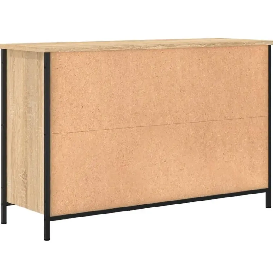 Tv Meubels-vidaXL - TV-meubel met 2 deuren 2 vakken - Sonoma eiken - Hout - 100x35x65 cm
