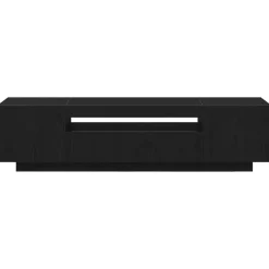 Tv Meubels-vidaXL - TV-meubel met 3 deuren - Zwart eiken - Bewerkt hout - 160x35x40 cm