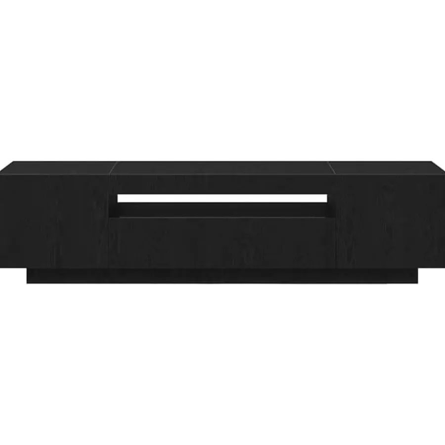 Tv Meubels-vidaXL - TV-meubel met 3 deuren - Zwart eiken - Bewerkt hout - 160x35x40 cm