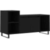 Tv Meubels-vidaXL - TV-meubel met 2 deuren 3 vakken - Zwart - Hout en metaal - 100x35x55 cm