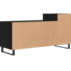 Tv Meubels-vidaXL - TV-meubel met 2 deuren 3 vakken - Zwart - Hout en metaal - 100x35x55 cm