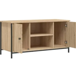 Tv Meubels-vidaXL - TV-meubel met 2 deuren 2 vakken - Sonoma eiken - Hout - 100x40x50 cm
