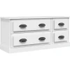 Tv Meubels-vidaXL - TV-meubel met 4 lades - Wit - Bewerkt hout - 100x35.5x45 cm