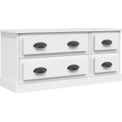Tv Meubels-vidaXL - TV-meubel met 4 lades - Wit - Bewerkt hout - 100x35.5x45 cm