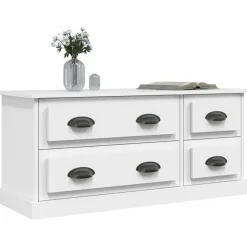 Tv Meubels-vidaXL - TV-meubel met 4 lades - Wit - Bewerkt hout - 100x35.5x45 cm