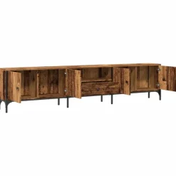 vidaXL - TV-meubel met 1 lade en 4 deuren - Oud hout - 200x25x44 cm