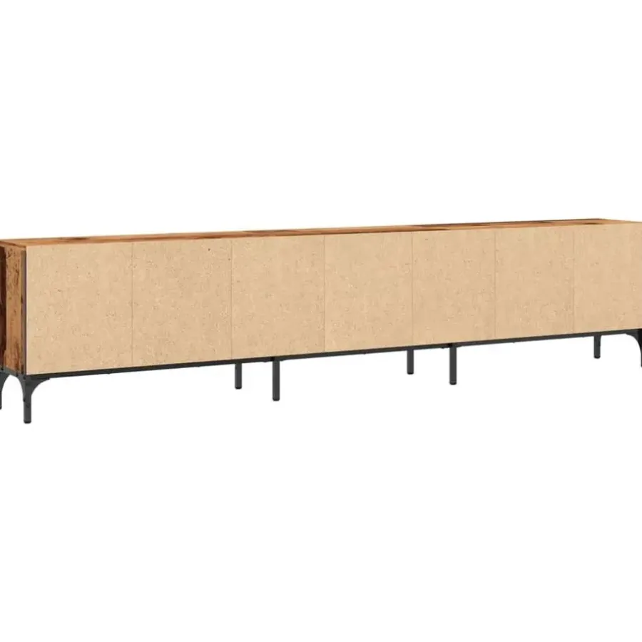 vidaXL - TV-meubel met 1 lade en 4 deuren - Oud hout - 200x25x44 cm