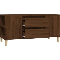 vidaXL - TV-meubel met 2 lades - Bruin eiken - Hout - 102x44.5x50 cm