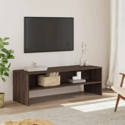 Tv Meubels-vidaXL - TV-meubel met 2 legplanken - Bruin eiken - Hout - 120x40x40 cm
