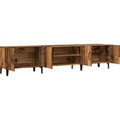 vidaXL - TV-meubel met 2 vakken 4 deuren - Oud hout - 180x31.5x40 cm