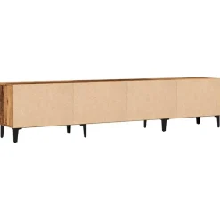 vidaXL - TV-meubel met 2 vakken 4 deuren - Oud hout - 180x31.5x40 cm