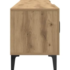 Tv Meubels-vidaXL - TV-meubel met 2 vakken 4 deuren - Artisanaal eiken - 180x31.5x40 cm