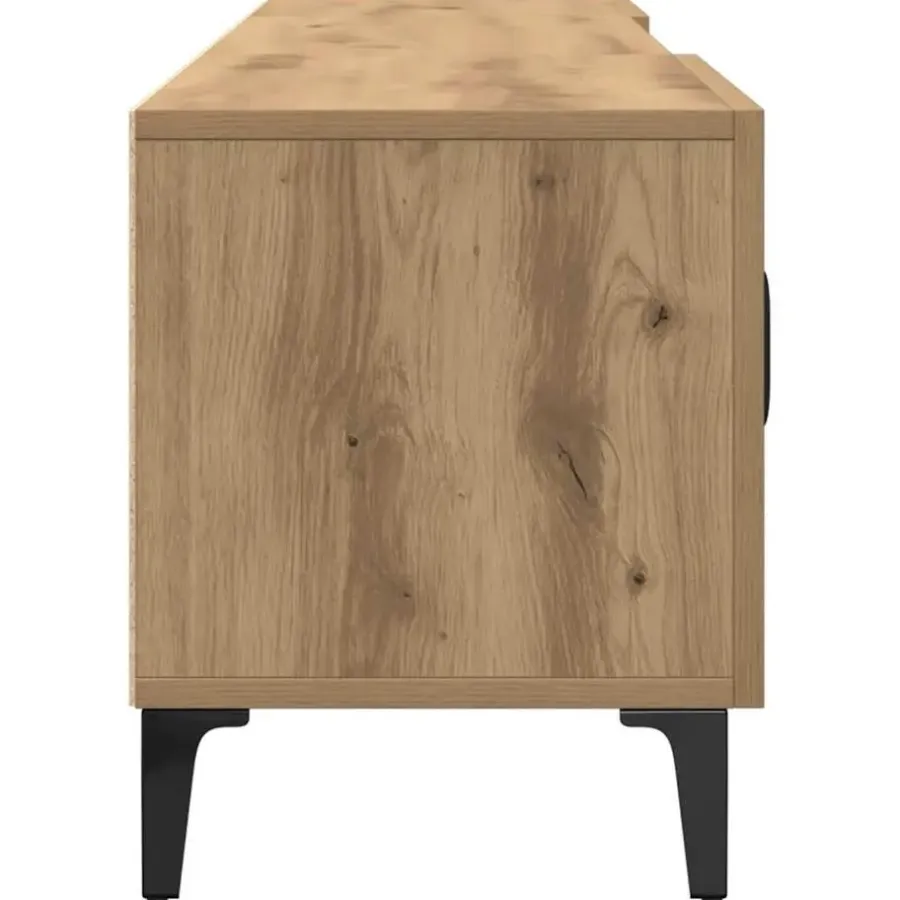 Tv Meubels-vidaXL - TV-meubel met 2 vakken 4 deuren - Artisanaal eiken - 180x31.5x40 cm