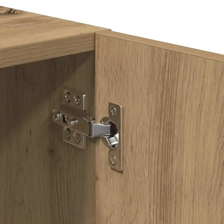 Tv Meubels-vidaXL - TV-meubel met 2 vakken 4 deuren - Artisanaal eiken - 180x31.5x40 cm