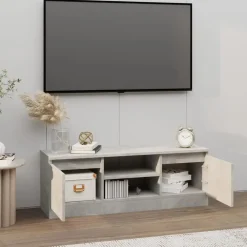 vidaXL - Tv-meubel met deur - Grijs - Bewerkt hout - 102 x 30 x 36 cm