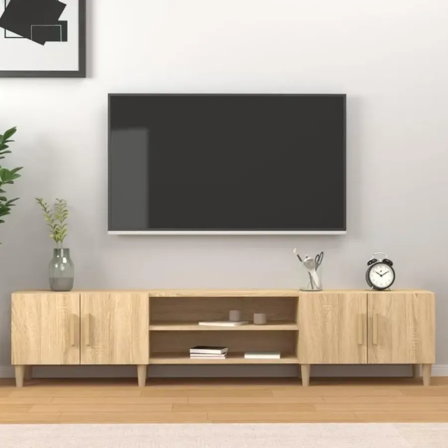 vidaXL - TV-meubel met deuren - Sonoma eiken - Hout -180x31.5x40 cm