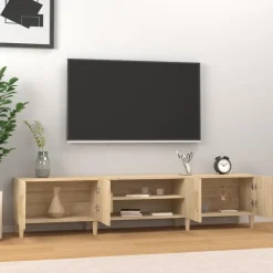 vidaXL - TV-meubel met deuren - Sonoma eiken - Hout -180x31.5x40 cm