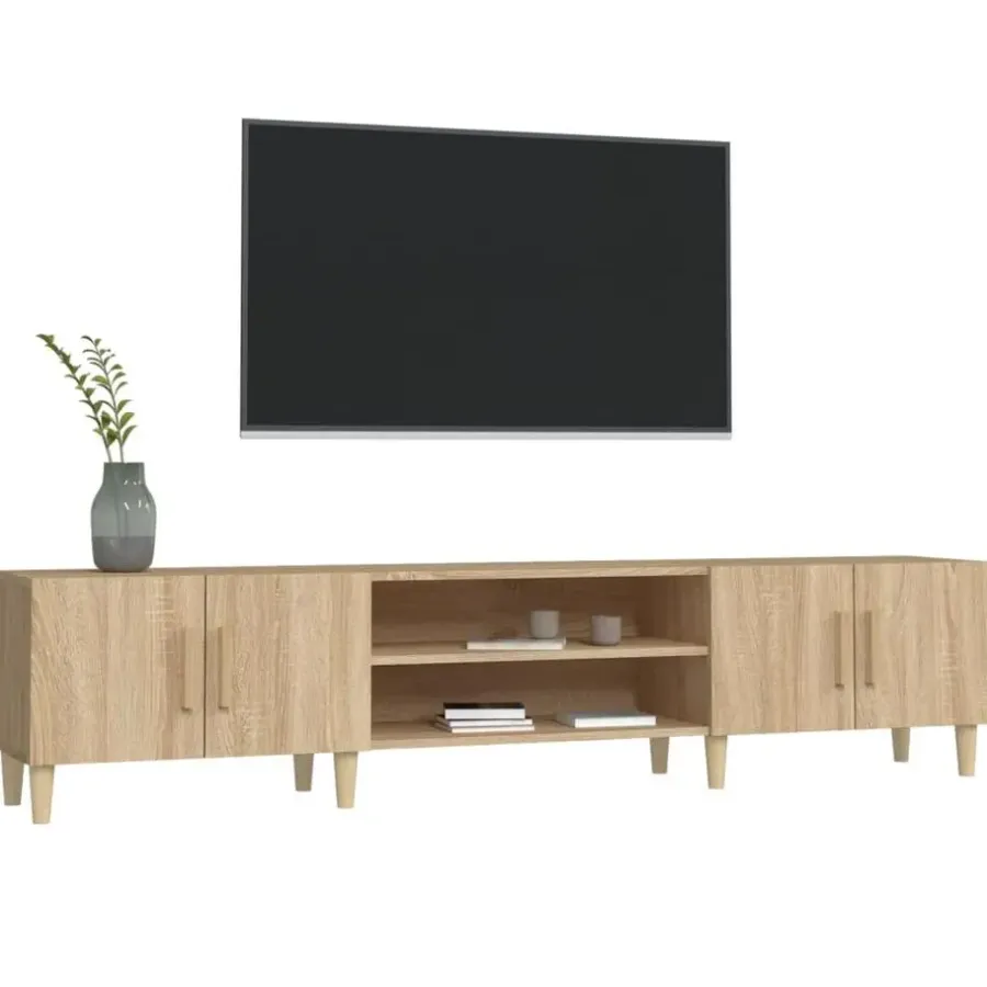 vidaXL - TV-meubel met deuren - Sonoma eiken - Hout -180x31.5x40 cm