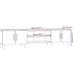 vidaXL - TV-meubel met deuren - Sonoma eiken - Hout -180x31.5x40 cm