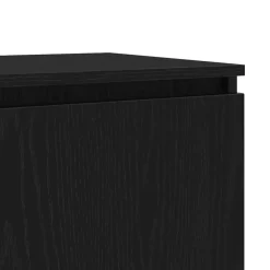 Tv Meubels-vidaXL - TV-meubel met glas legplank en 2 deuren - Zwart eiken - 140x40x35.5 cm
