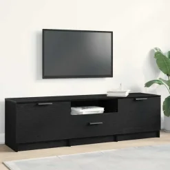 Tv Meubels-vidaXL - TV-meubel met lade en 2 deuren - Zwart eiken - Hout - 140x35x40 cm
