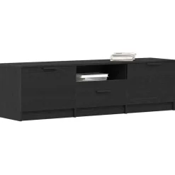 Tv Meubels-vidaXL - TV-meubel met lade en 2 deuren - Zwart eiken - Hout - 140x35x40 cm