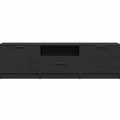 Tv Meubels-vidaXL - TV-meubel met lade en 2 deuren - Zwart eiken - Hout - 140x35x40 cm