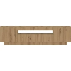 vidaXL - TV-meubel met LED en 3 deuren - Artisanaal eiken - 160x35x40 cm