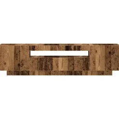 Tv Meubels-vidaXL - TV-meubel met LED en 3 deuren - Oud hout - 160x35x40 cm
