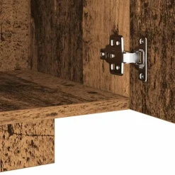 Tv Meubels-vidaXL - TV-meubel met LED en 3 deuren - Oud hout - 160x35x40 cm