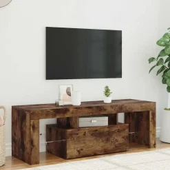 Tv Meubels-vidaXL - TV-meubel met LED-verlichting - Gerookt eiken - Hout - 120x35x40 cm