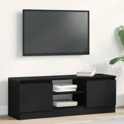 Tv Meubels-vidaXL - TV-meubel met legplank en 2 deuren - Zwart eiken - 102x30x36 cm