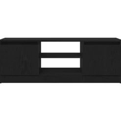 Tv Meubels-vidaXL - TV-meubel met legplank en 2 deuren - Zwart eiken - 102x30x36 cm