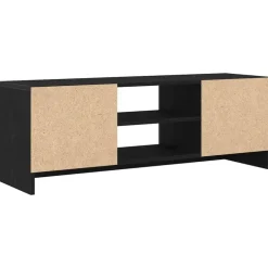 Tv Meubels-vidaXL - TV-meubel met legplank en 2 deuren - Zwart eiken - 102x30x36 cm