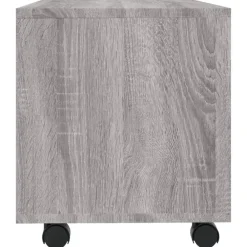 Tv Meubels-vidaXL - TV-meubel met wieltjes en 4 vakken - Grijs - Bewerkt hout - 90 cm