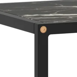 Tv Meubels-vidaXL - Tv-meubel met zwart marmerglas - Zwart - Glas - 120 x 40 x 40 cm