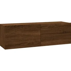 Tv Meubels-vidaXL - Tv-wandmeubel - Bruin eikenkleur - Bewerkt hout - 100 x 30 x 30 cm