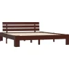 Twijfelaars-vidaXL - Tweepersoonbed - Donkerbruin - Massief grenenhout - 180x200 cm