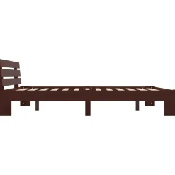Twijfelaars-vidaXL - Tweepersoonbed - Donkerbruin - Massief grenenhout - 180x200 cm