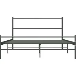 2-Persoons Bedden-vidaXL - Tweepersoonbed - Grijs - Metaal - 160x200 cm
