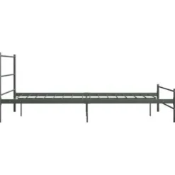 2-Persoons Bedden-vidaXL - Tweepersoonbed - Grijs - Metaal - 160x200 cm