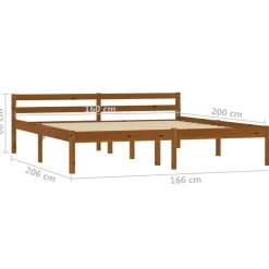 2-Persoons Bedden-vidaXL - Tweepersoonbed - Honingbruin - Massief grenenhout - 160x200 cm